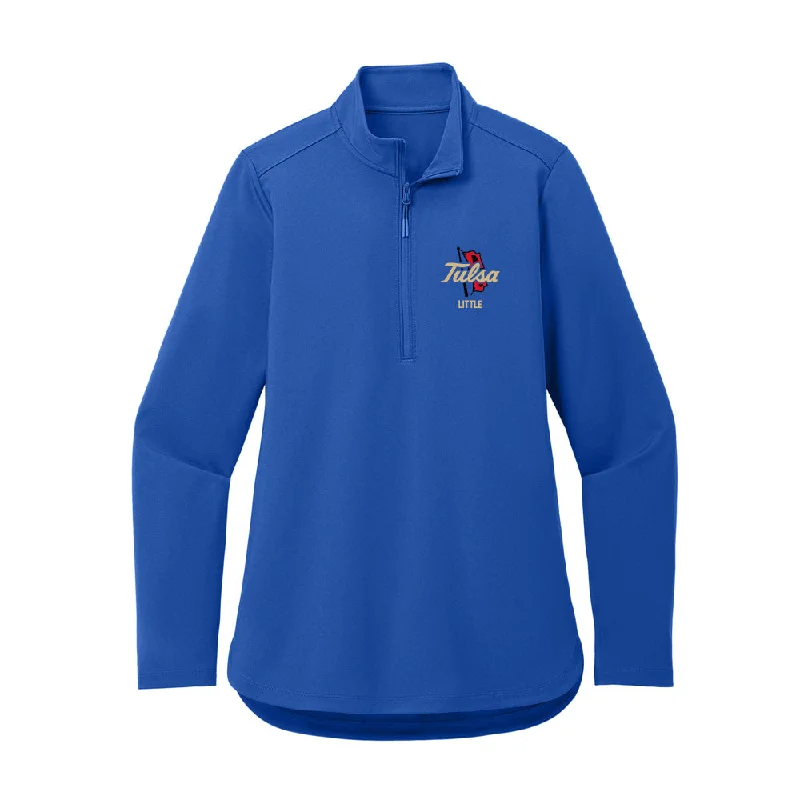 Tulsa - NCAA Women's Track & Field : Anaya Little - Women's Premium Quarter Zip Jacket Satin Jacket Silk Jacket Chiffon Jacket