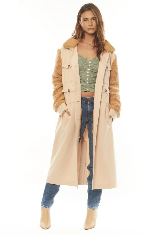 Amuse Society Prioritize Coat Faux Fur Real Fur Shearling
