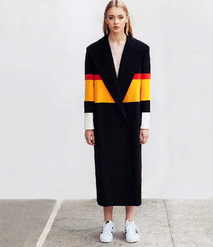 Tailored Striped Coat - R/Y Sleeveless Short Sleeve Long Sleeve