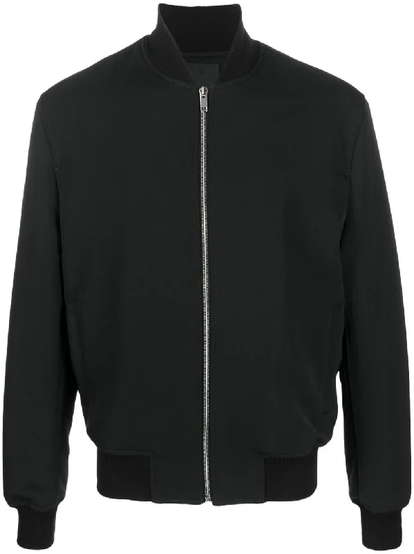 Givenchy Coats Black Hook-and-Loop Buckled Tied