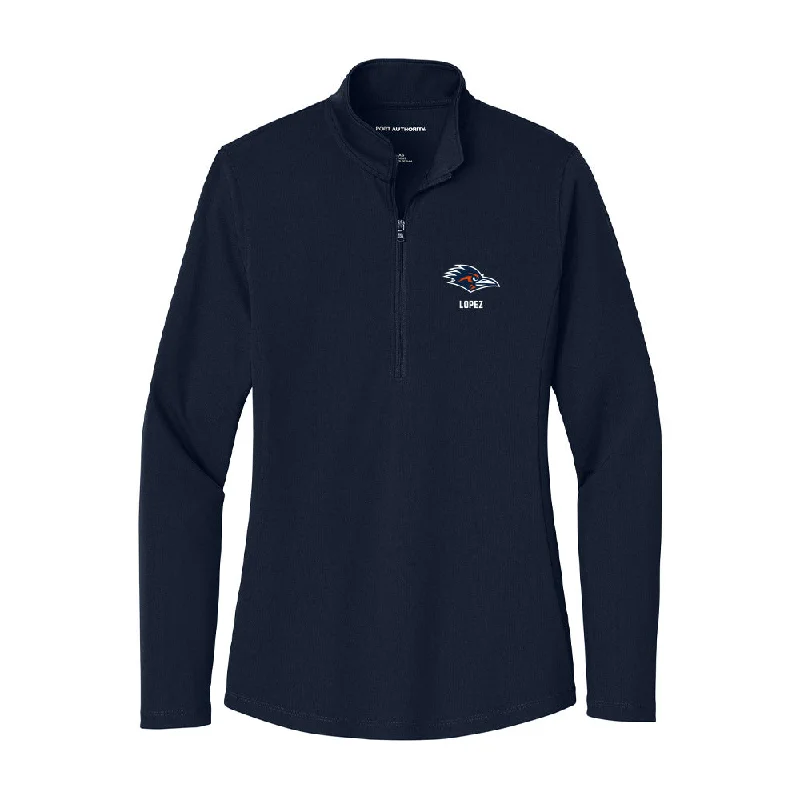 UTSA - NCAA Women's Track & Field : Savannah Lopez - Women's Lightweight Quarter Zip Jacket Front Pockets Side Pockets Patch Pockets UTSA - NCAA Women's Track & Field : Savannah Lopez - Women's Lightweight Quarter Zip Jacket Front Pockets Side Pockets Patch Pockets
