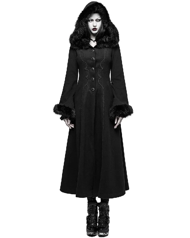 Punk Rave Solstice Womens Gothic Coat Crew Neck V-Neck Boat Neck