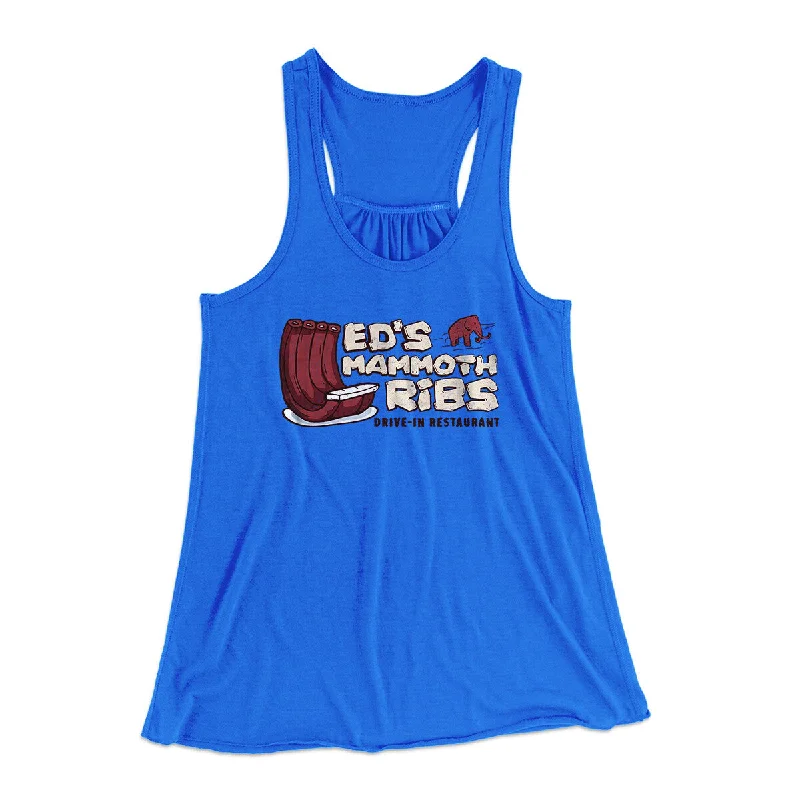 Ed's Mammoth Ribs Women's Flowey Racerback Tank Top long tank top