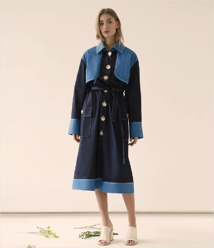 Collared Trench Coat Cardigan Sweater Pullover