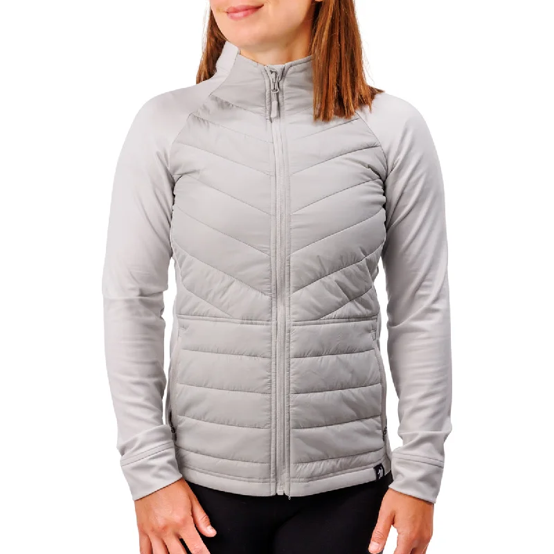 Waggle Women's Cool Grey Range Puffer Jacket Hooded Jacket Caped Jacket Shawl Collar Jacket