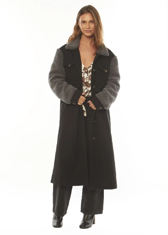 Amuse Society Prioritize Coat Satin Silk Chiffon