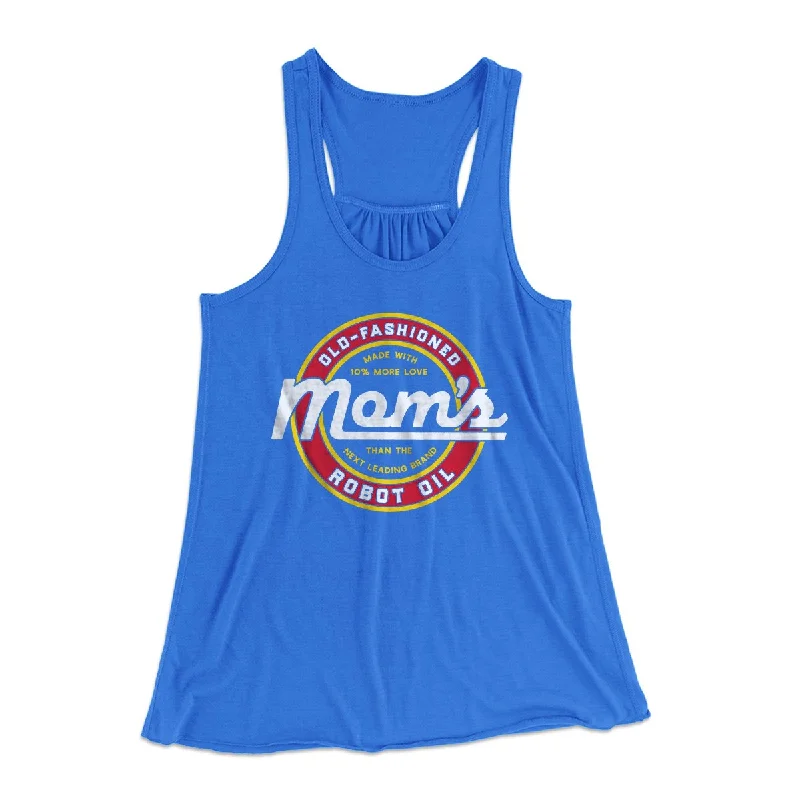 Mom's Old Fashioned Robot Oil Women's Flowey Tank Top athletic tank top