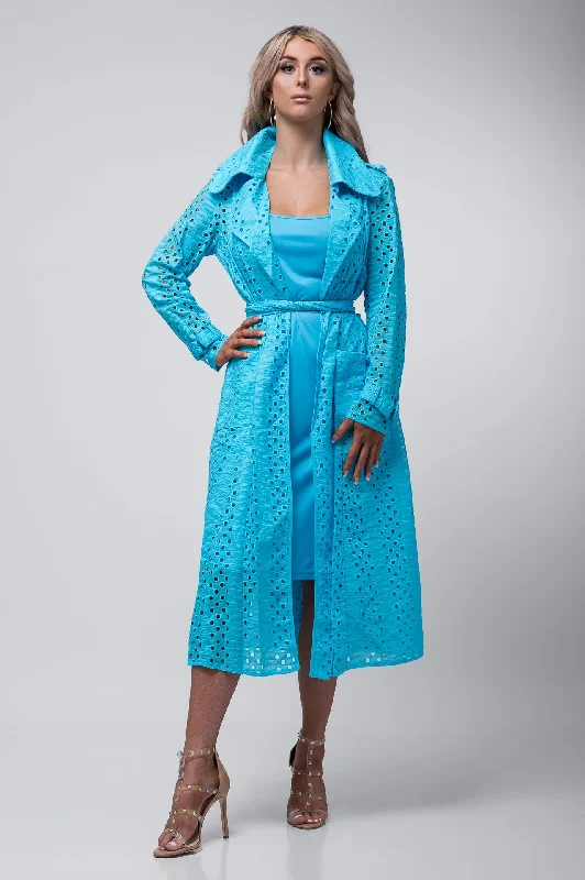 Samuel Dong Runway Eyelet Coat Dress Vest Waistcoat Gilet