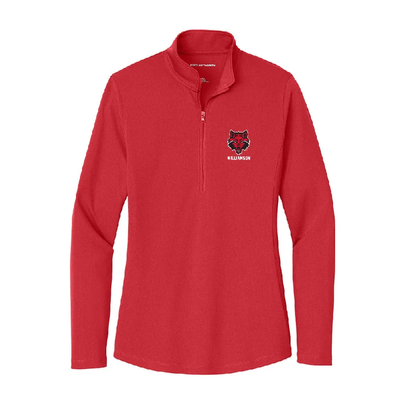 Arkansas State - NCAA Women's Track & Field : Nyima Williamson - Women's Lightweight Quarter Zip Jacket Zippered Front Buttoned Front Snap Front Arkansas State - NCAA Women's Track & Field : Nyima Williamson - Women's Lightweight Quarter Zip Jacket Zippered Front Buttoned Front Snap Front