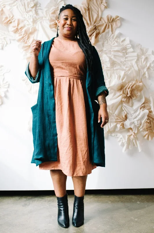 Sew Liberated - Lichen Duster Coat or Dress Elasticated Drawstring Belted