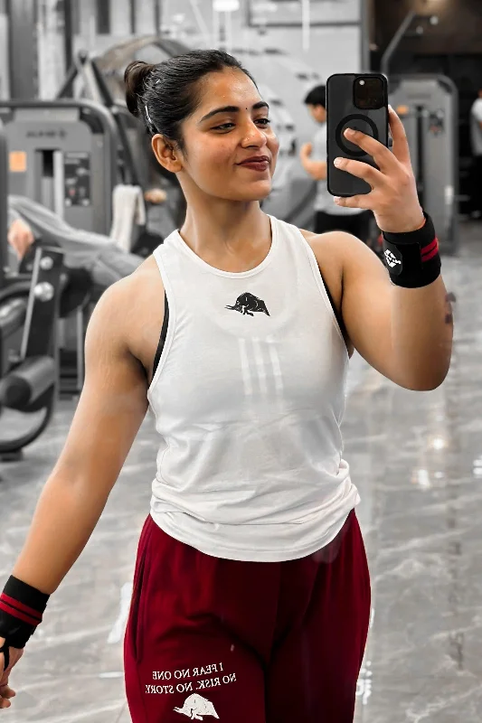 Training Women's Tank (WHITE) peekaboo tank top