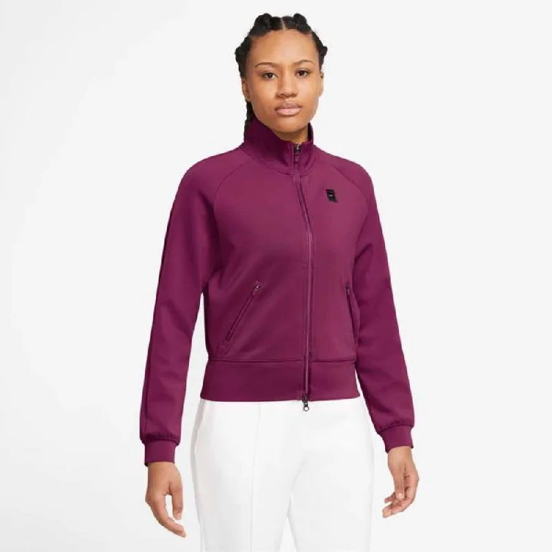 Nike Women's Dri-FIT Heritage Full Zip Jacket (Sangria) Herringbone Jacket Houndstooth Jacket Plaid Jacket