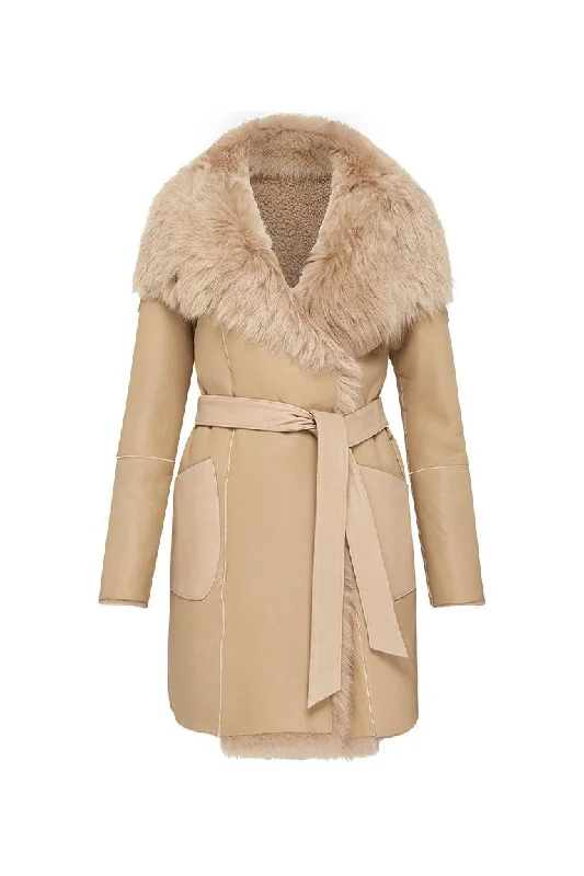 Chelsea Slouch Shearling Coat Biscuit Shearling Quilted Jacket Anorak Windbreaker