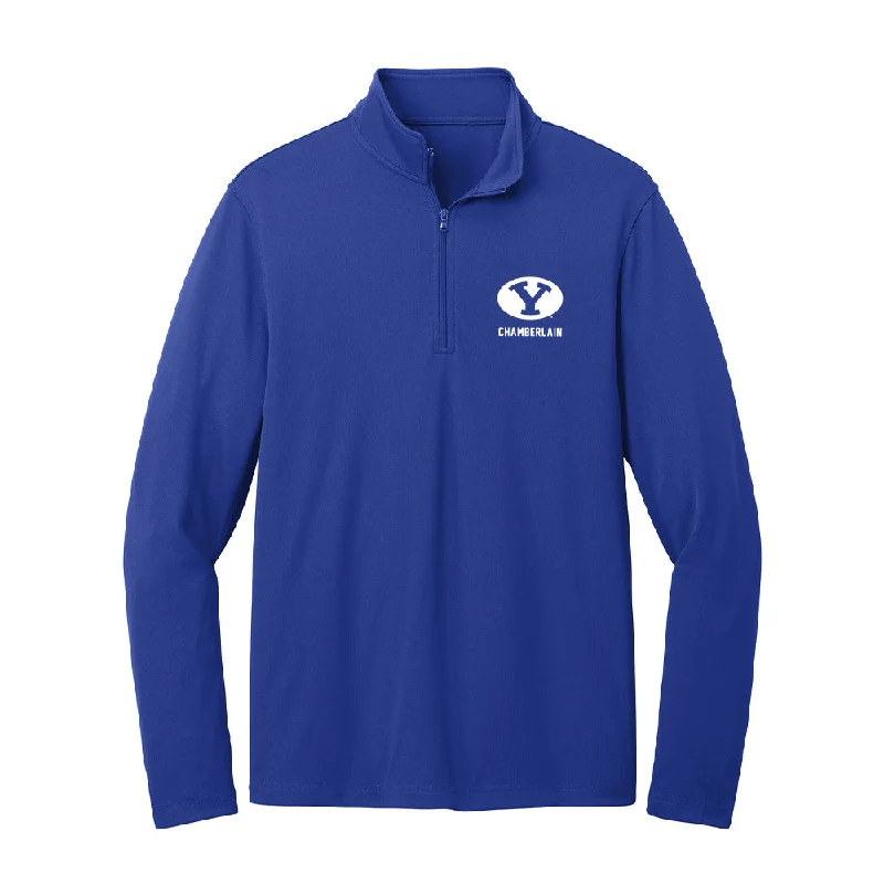 BYU - NCAA Women's Track & Field : Riley Chamberlain - Lightweight Quarter Zip Jacket V-Neck Jacket Boat Neck Jacket Square Neck Jacket BYU - NCAA Women's Track & Field : Riley Chamberlain - Lightweight Quarter Zip Jacket V-Neck Jacket Boat Neck Jacket Square Neck Jacket