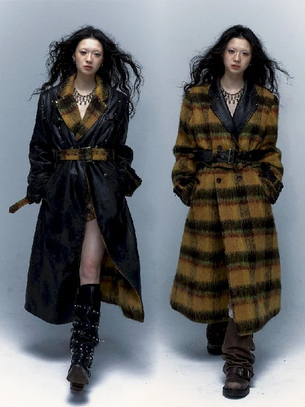Reversible Dark Knight Faux Fur Coat Lapel Coat Peter Pan Collar Coat Cowl Neck Coat Reversible Dark Knight Faux Fur Coat Lapel Coat Peter Pan Collar Coat Cowl Neck Coat