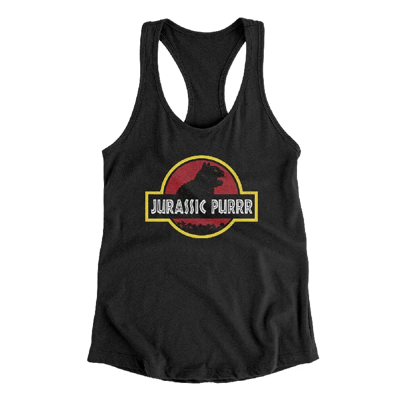 Jurassic Purr Women's Racerback Tank black tank top