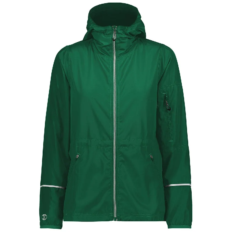 Holloway Women's Dark Green Packable Full Zip Jacket Hoodie Zip-Up Jacket Button-Up Jacket Holloway Women's Dark Green Packable Full Zip Jacket Hoodie Zip-Up Jacket Button-Up Jacket