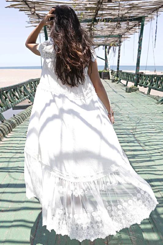 Willow Coat - Offwhite Buttoned Toggled Snapped