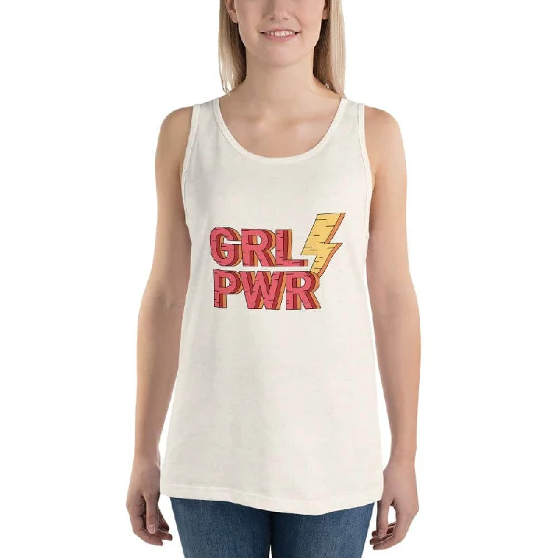 GRL PWR  Tank Top baby blue tank