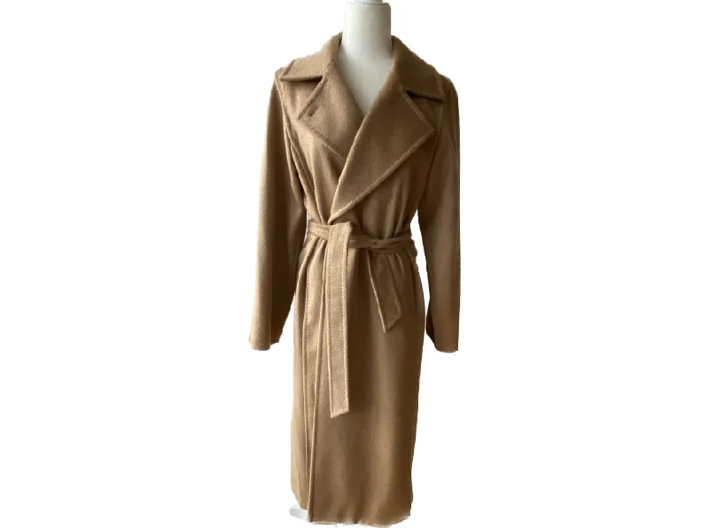 Max Mara -  Camelhair Long Coat Herringbone Houndstooth Plaid
