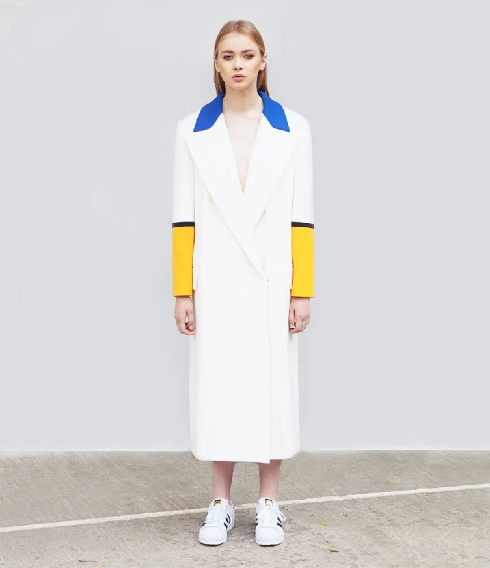 Tailored White Coat Bodycon Sheath Shift