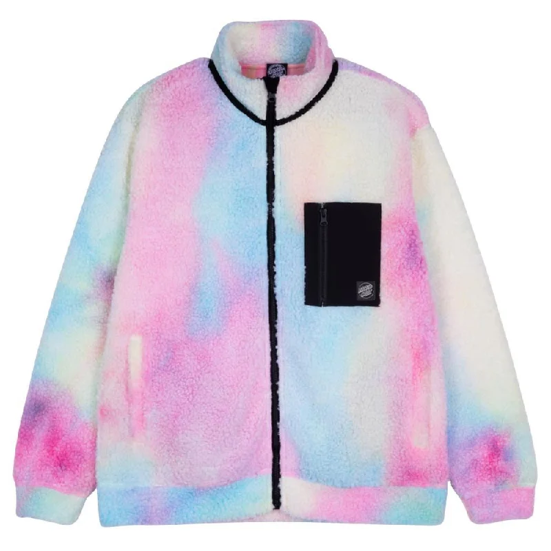 Santa Cruz Womens Jacket Sydney Sherpa Fleece - Pastel Tie Dye Faux Fur Fabric Real Fur Fabric Shearling Fabric Santa Cruz Womens Jacket Sydney Sherpa Fleece - Pastel Tie Dye Faux Fur Fabric Real Fur Fabric Shearling Fabric