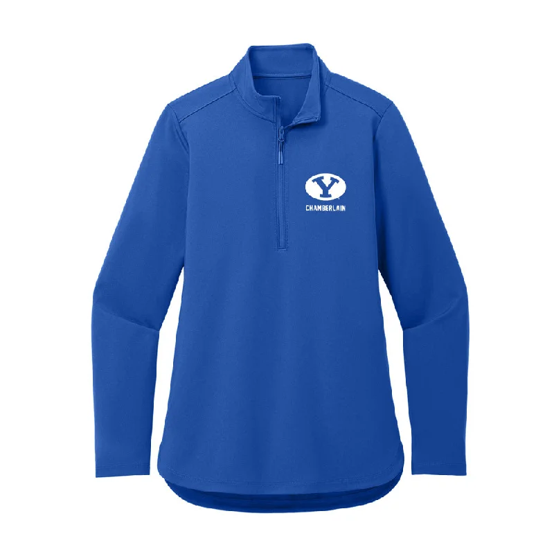 BYU - NCAA Women's Track & Field : Riley Chamberlain - Women's Premium Quarter Zip Jacket Stand-Up Collar Roll-Neck Collar Turtle Neck BYU - NCAA Women's Track & Field : Riley Chamberlain - Women's Premium Quarter Zip Jacket Stand-Up Collar Roll-Neck Collar Turtle Neck