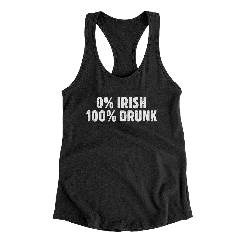 0 Percent Irish, 100 Percent Drunk Women's Racerback Tank mint tank top
