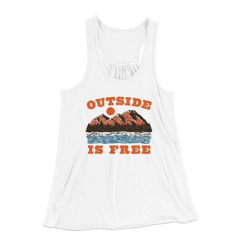 Outside Is Free Women's Flowey Racerback Tank Top lime green tank
