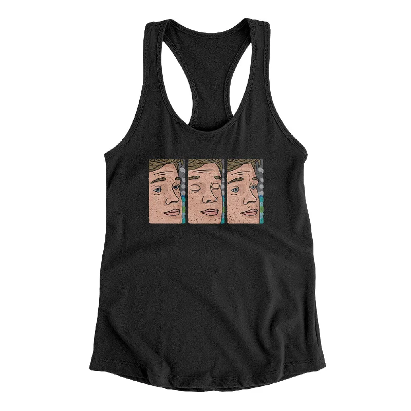 Blinking Guy Meme Funny Women's Racerback Tank cutout tank top