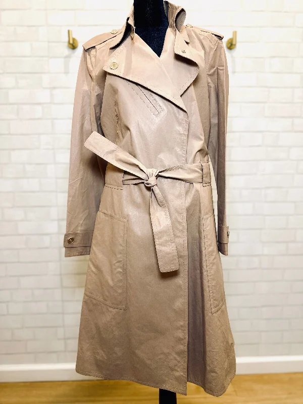 CHANEL leather trench coat NWT/ M-EU40 Tie-Waist Belted Drawstring
