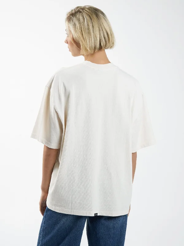 Dark Lily Oversized Tee - Heritage White