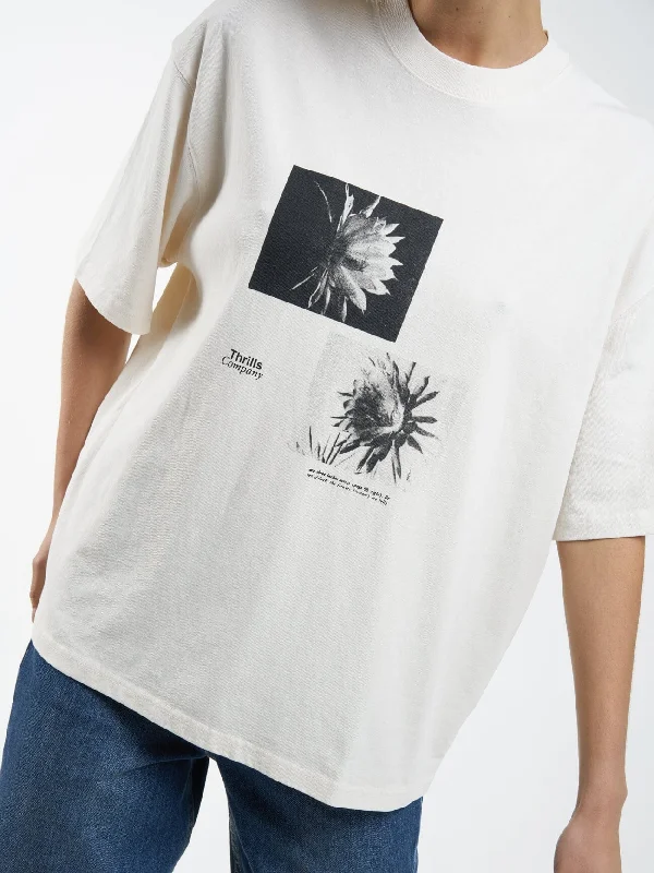 Dark Lily Oversized Tee - Heritage White