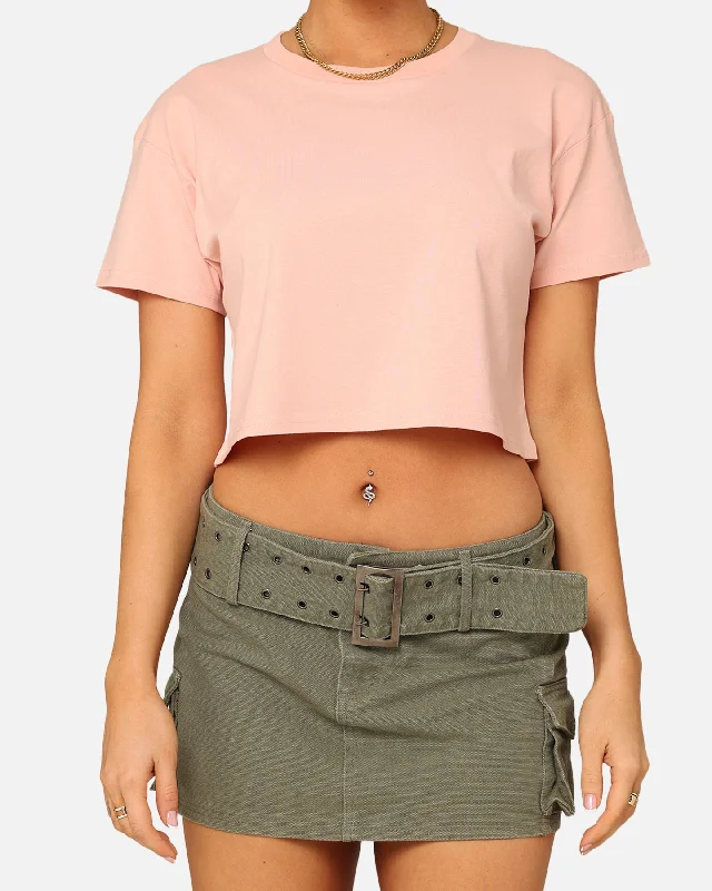 EN ES Women's Crop T-Shirt Pale Pink