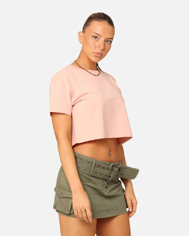 EN ES Women's Crop T-Shirt Pale Pink