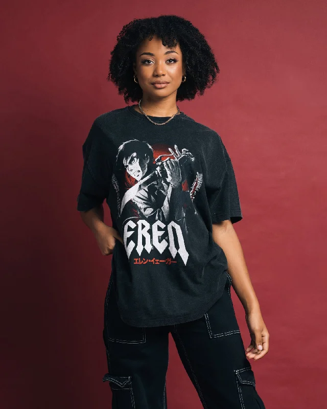 Goat Crew X Attack On Titan Eren Vintage Premium T-Shirt Vintage Black