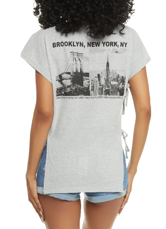 Brooklyn New York Tie Side Graphic Tee