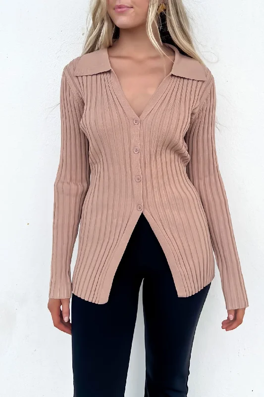 Lukas Knit Long Sleeve Mocha