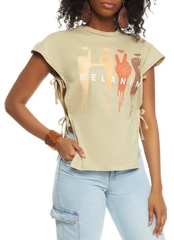 Love Melanin Graphic Side Tie Tee