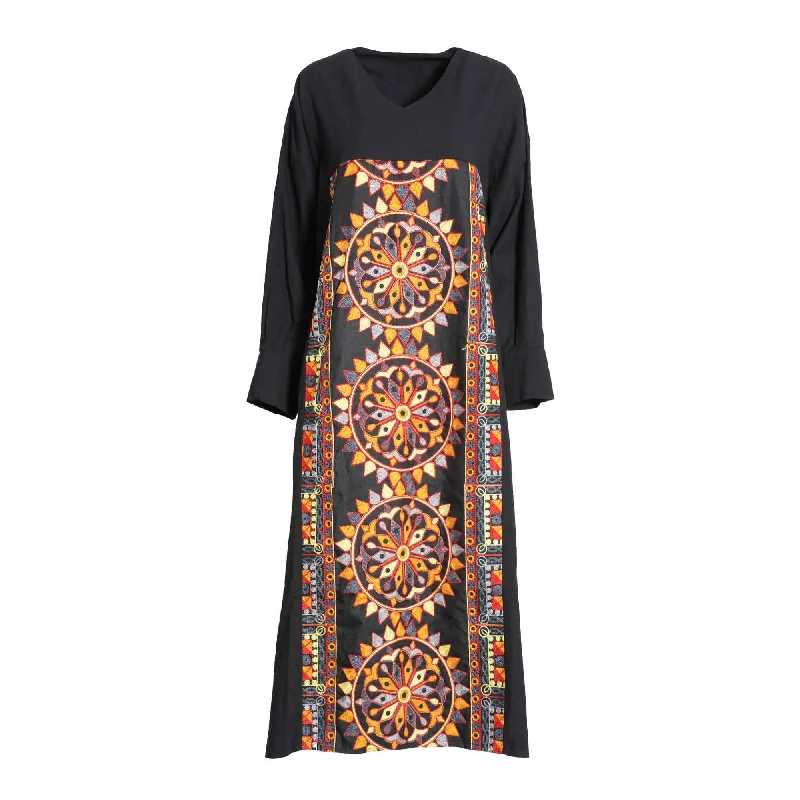 Fahm Women's Black Dress, Free Size