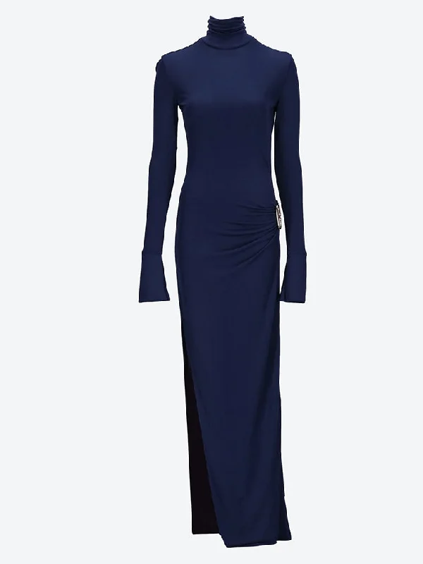 Crepe jersey tucked sheath dress