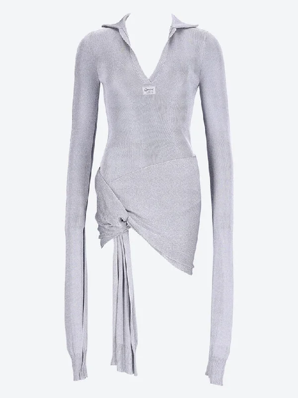 Knotted sleeved dress