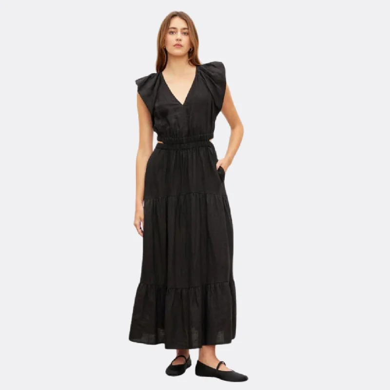 Ginger Tiered Skirt Dress (Black)