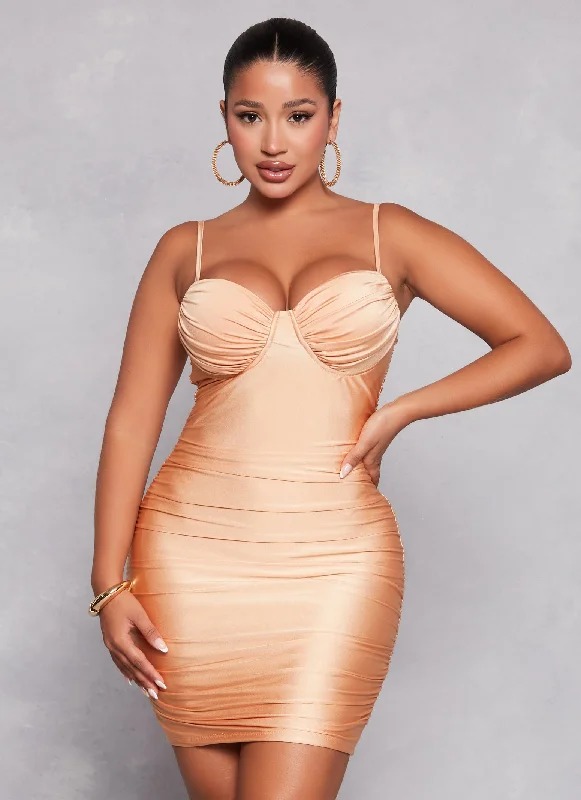 Haute Monde Ruched Bustier Dress