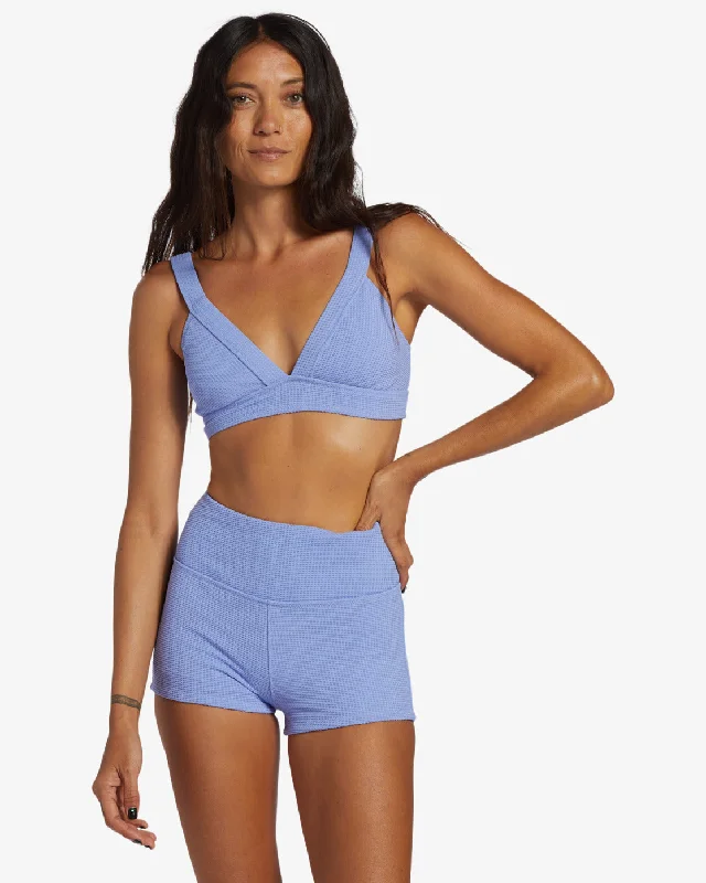 A/Div Banded V Neck Bikini Top - Cosmic Blue Ribbed bikini bottom, Comfortable, Chic, Trendy