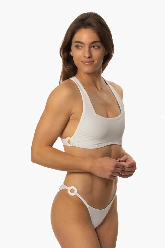 Luisa Bikini Bottom - White Bikini with mesh detail, Sexy, Trendy, Comfortable