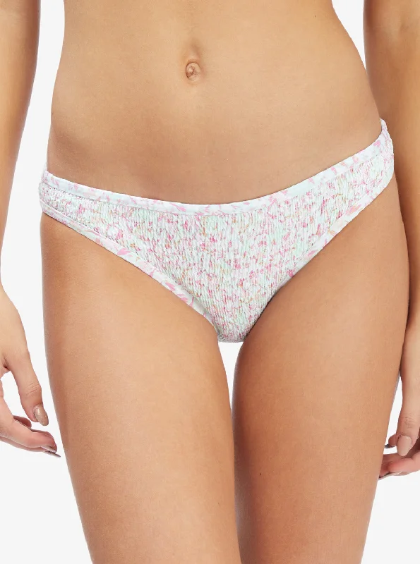 Ditsy In Paradise Smocked Bikini Bottoms - Brook Green Ditsy In Paradise Padded bikini top, Supportive, Trendy, Comfortable