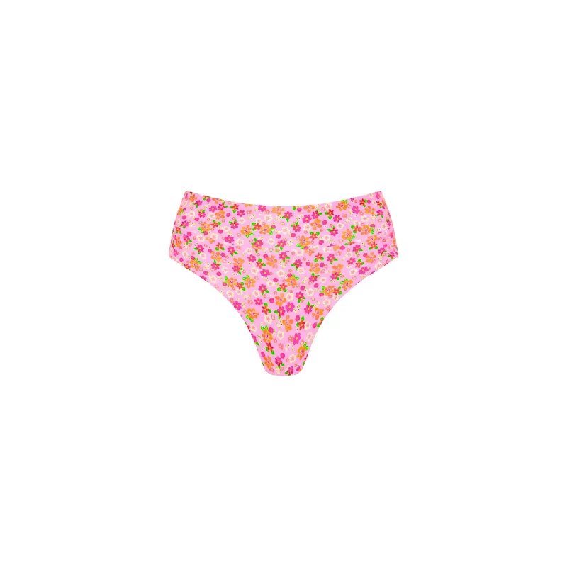 High Waist Cheeky Bikini Bottom - Frangipani Fever Halter top bikini set, Sexy, Trendy, Comfortable