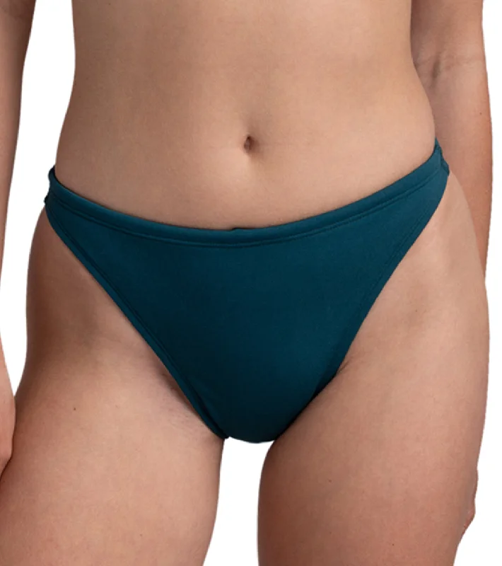 JOLYN Women's Penny Solid Bikini Bottom Peacock One-shoulder bikini top, Elegant, Sexy, Stylish
