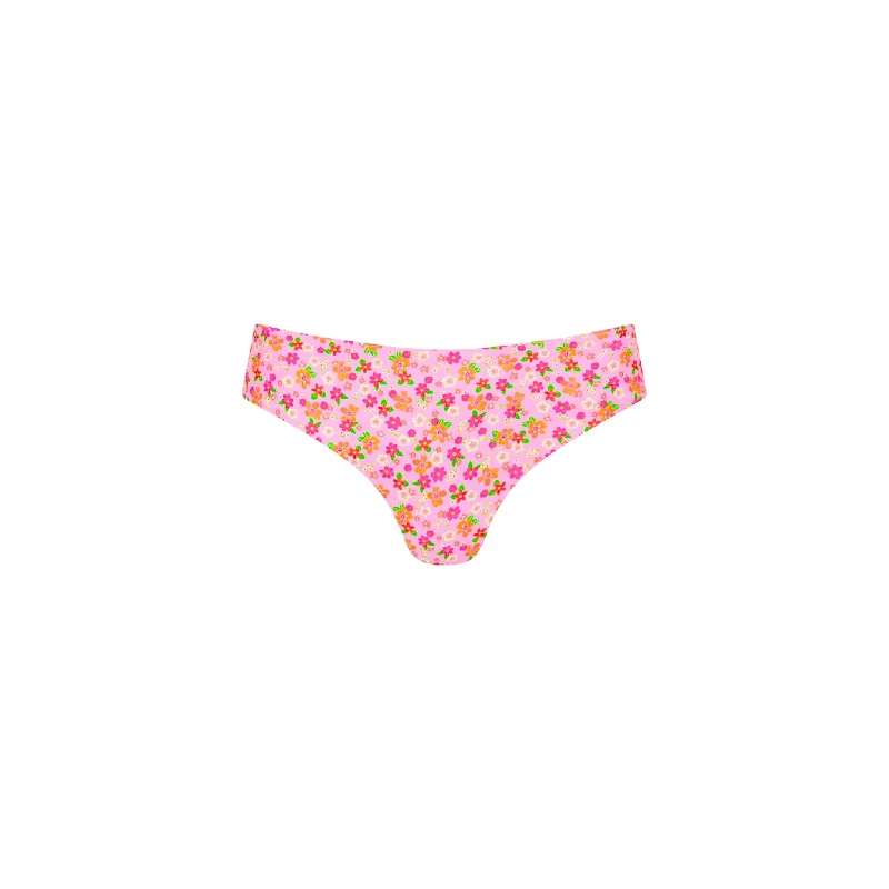 Mid-Rise Brazilian Bikini Bottom - Frangipani Fever Floral high-waisted bikini, Feminine, Retro, Trendy